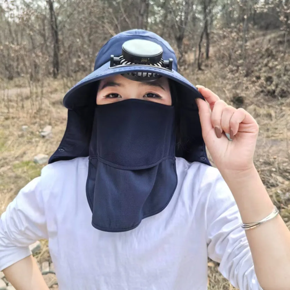 

Fashion Wide Brim Solar Fan Hat USB Charging Quick Dry Fishing Hat Waterproof UPF50+ Sun Men Cap Outdoor