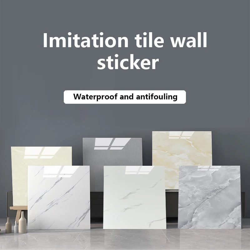 

Wallpaper Self-adhesive Imitation Ceramic Tile Wall Sticker Bathroom Background Wall Renovation Decoration Aluminum Tile Sticker