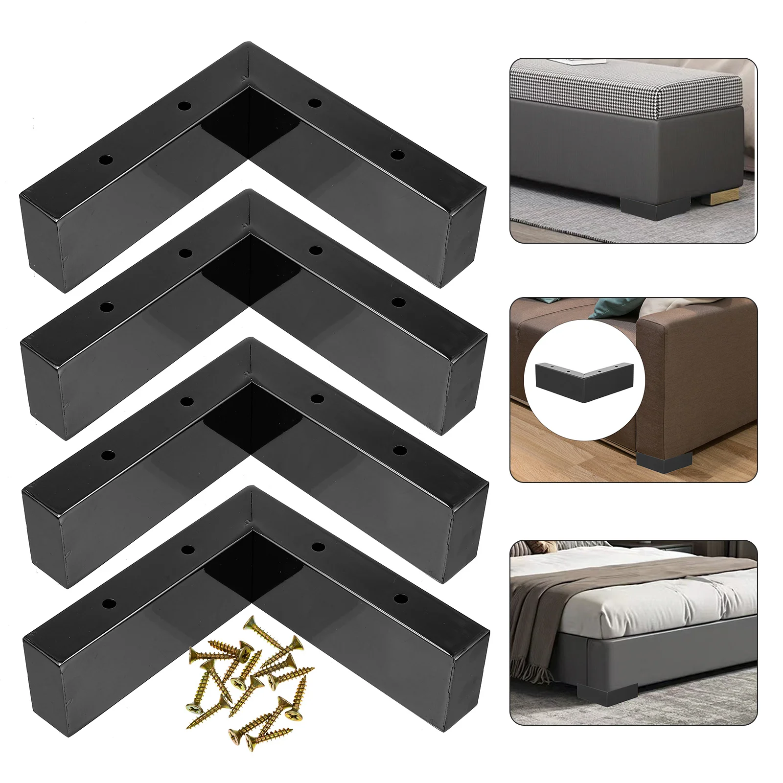 

1 set Foot Pad Heavy Duty Iron Risers For Hardwood Floors Floor Furniture Levelers Pad Protectors Furniture Levelers