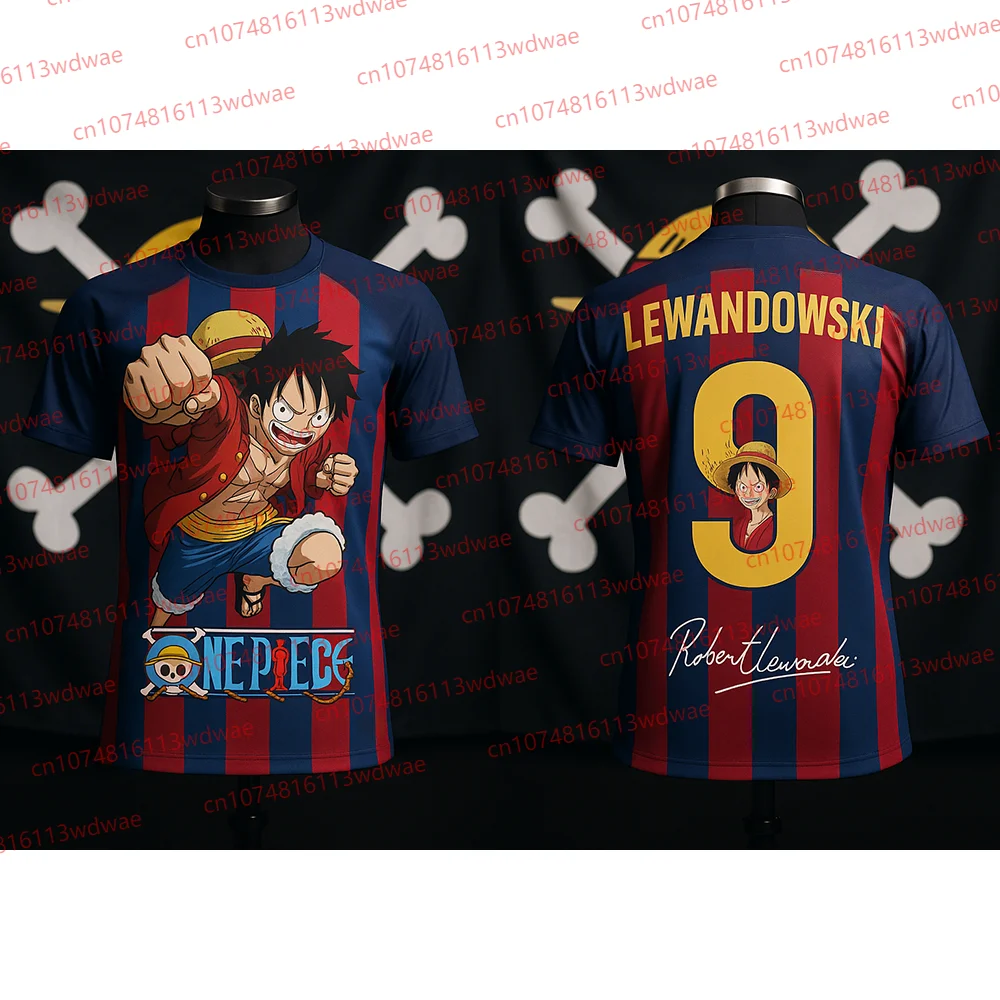 2025 One Piece Jersey Luffy Football Jersey Barce Football Special Edition Lewandowski 9 Jersey Kit Spain Football Jersey Kit