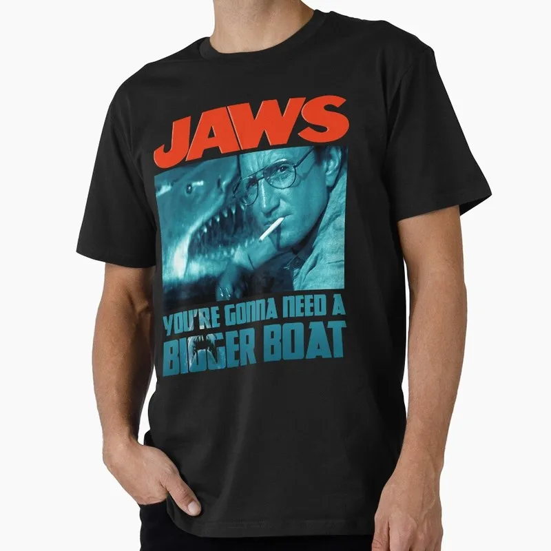 Jaws Smile Horror Movie Unisex T Shirt Retro Amity Island Great White Shark print Graphic Tops Short Sleeve Streetwear Tee S-6XL