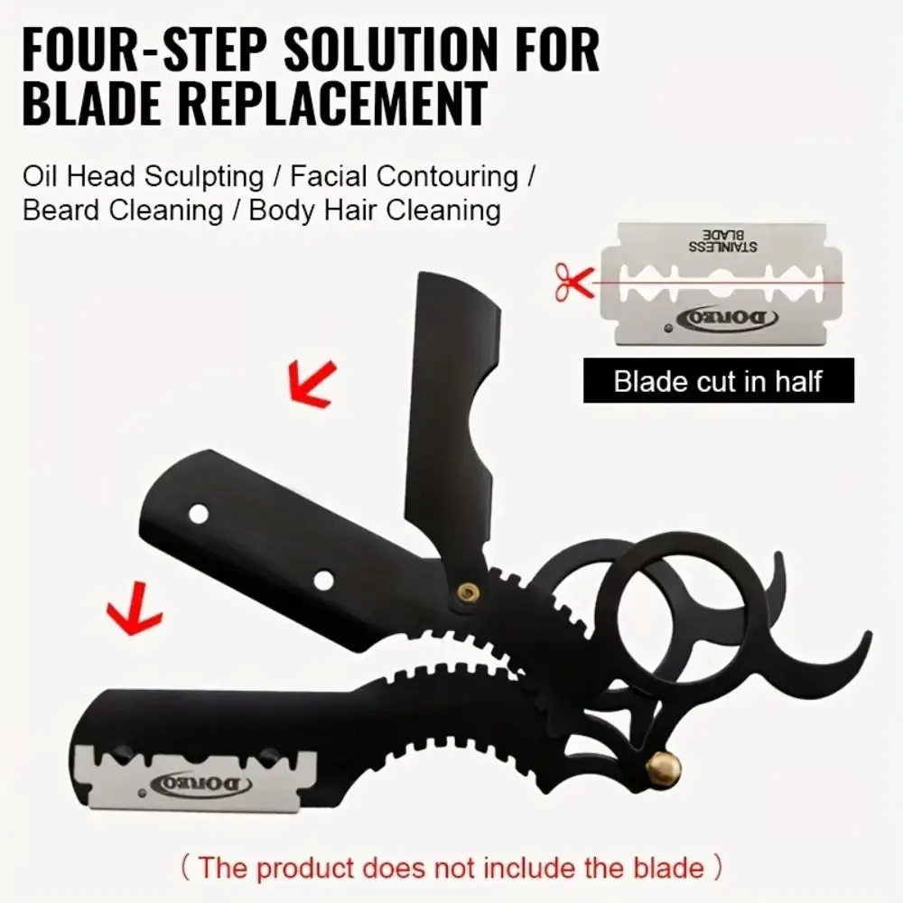 Professional Single Ring Barber Single Edge Shave Razor Vintage Classic Edge Razor with Easy Blades Replacement for Barber Salon