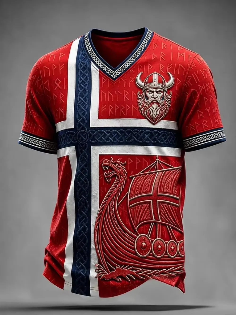 Dragon Boat Rune Pattern 3DPrint Sport Quickdry Breath Men V-neckT-shirt Outdoor Street Casual Fashion Training Parent-Child Top