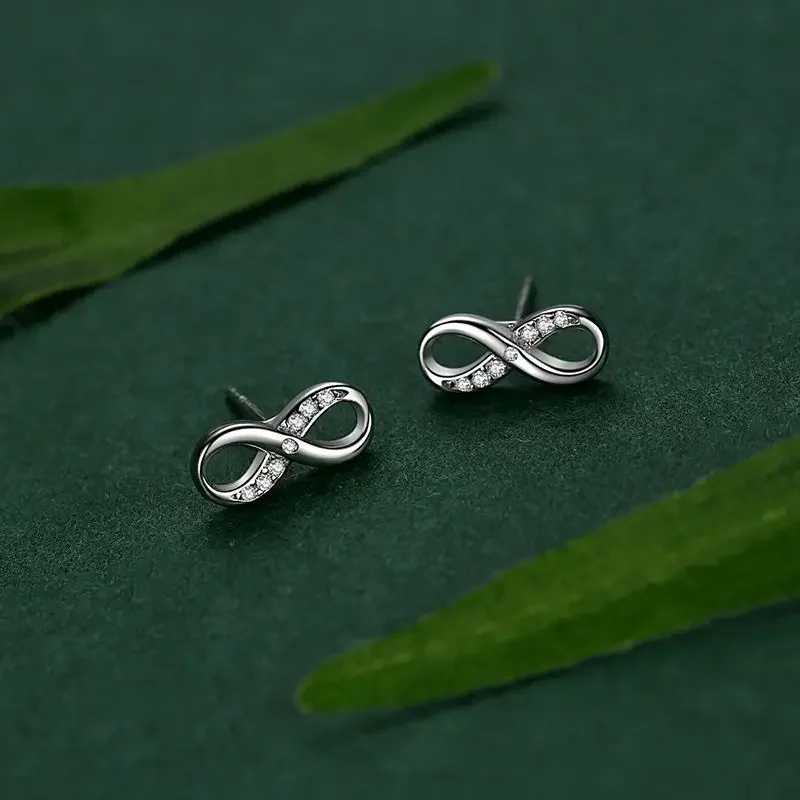 2024 925 Silver Diamond Earrings for Women Korean Edition Unlimited Love Earrings, Temperament Earrings, Wedding Jewelry Wholesa