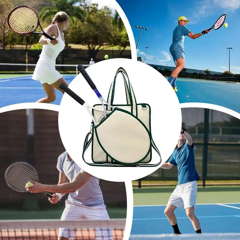 Bolsa para raqueta de tenis, bolsa de lona deportiva a la moda para adultos, bolsa grande de lona para tenis, raqueta de bádminton, bolsa de mano para hombres y