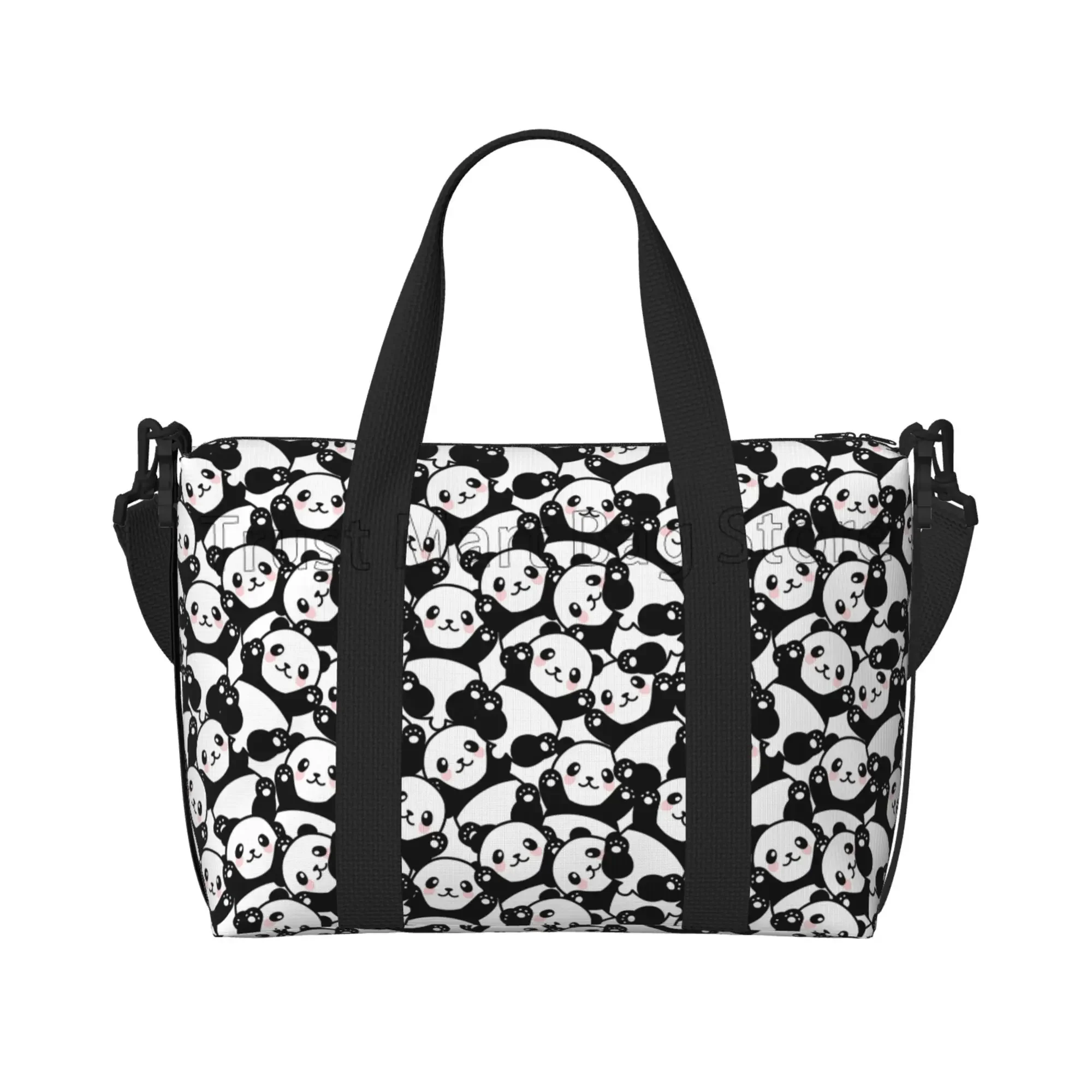 

Cute Panda Print Hand Travel Bag Unisex Multipurpose Waterproof Duffel Bag Overnight Weekender Bags Sports Gym Yoga Luggage Bag