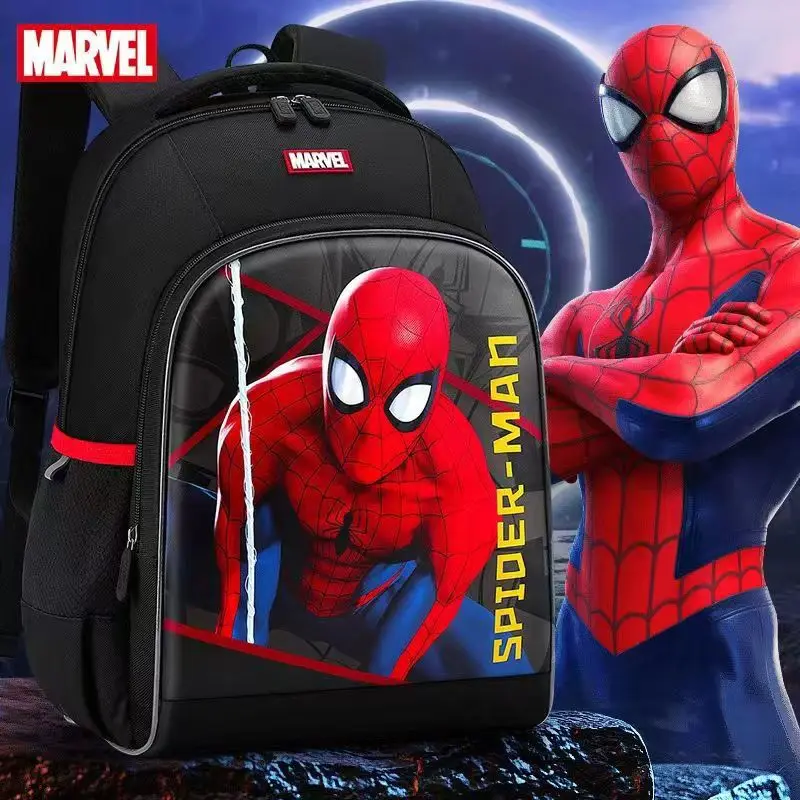 Marvel New Boy School Bag Grade 1-3 Spider Man Captain America Iron Man Primary Student Shoulder Orthopedic Backpack Mochilas