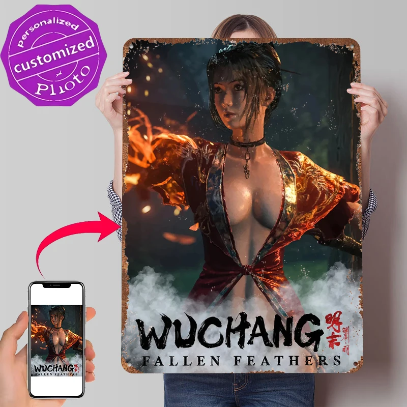 Wuchang: Fallen Feathers Game Art Metallposter, personalisierte Wandkunst, Retro-Vintage-Blechschilder für Wanddekoration, Bar-Accessoires