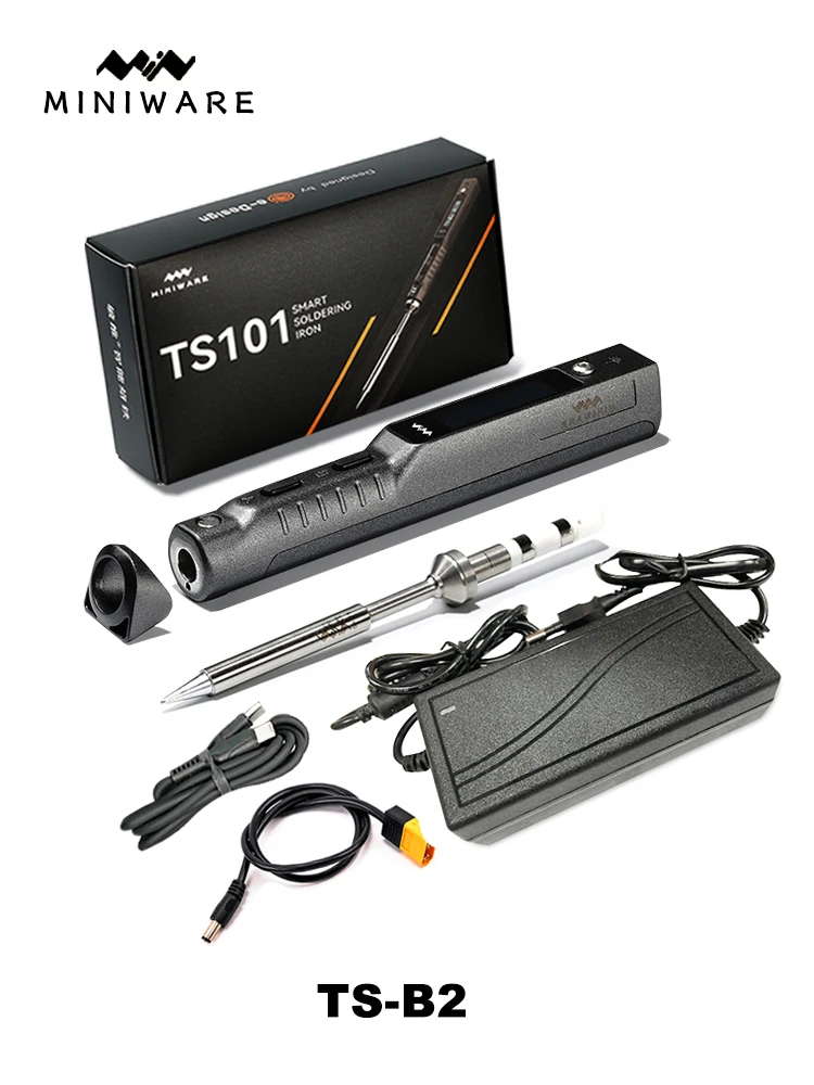Originele TS101 Soldeerbout 65W Digitale Display Thermostaat Mini Draagbare 24V3A Voeding Uitgerust Met Soldeerbout Tip