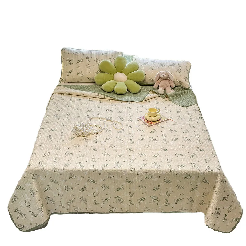 Broken flower wholesale washed three-piece cotton small bed cover cotton pure cotton tatami mat double-sided padded