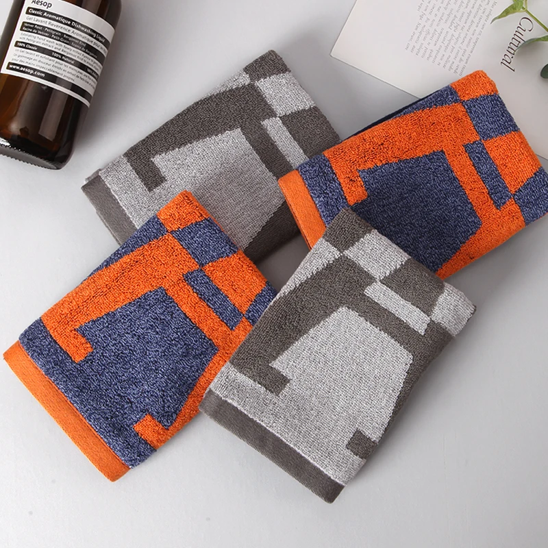 Pure Cotton Square Towel for Wiping Hands and Face, Small Towel, Lint-free, Good Absorbency, 2-pack, Soft with Bright Alphabet A