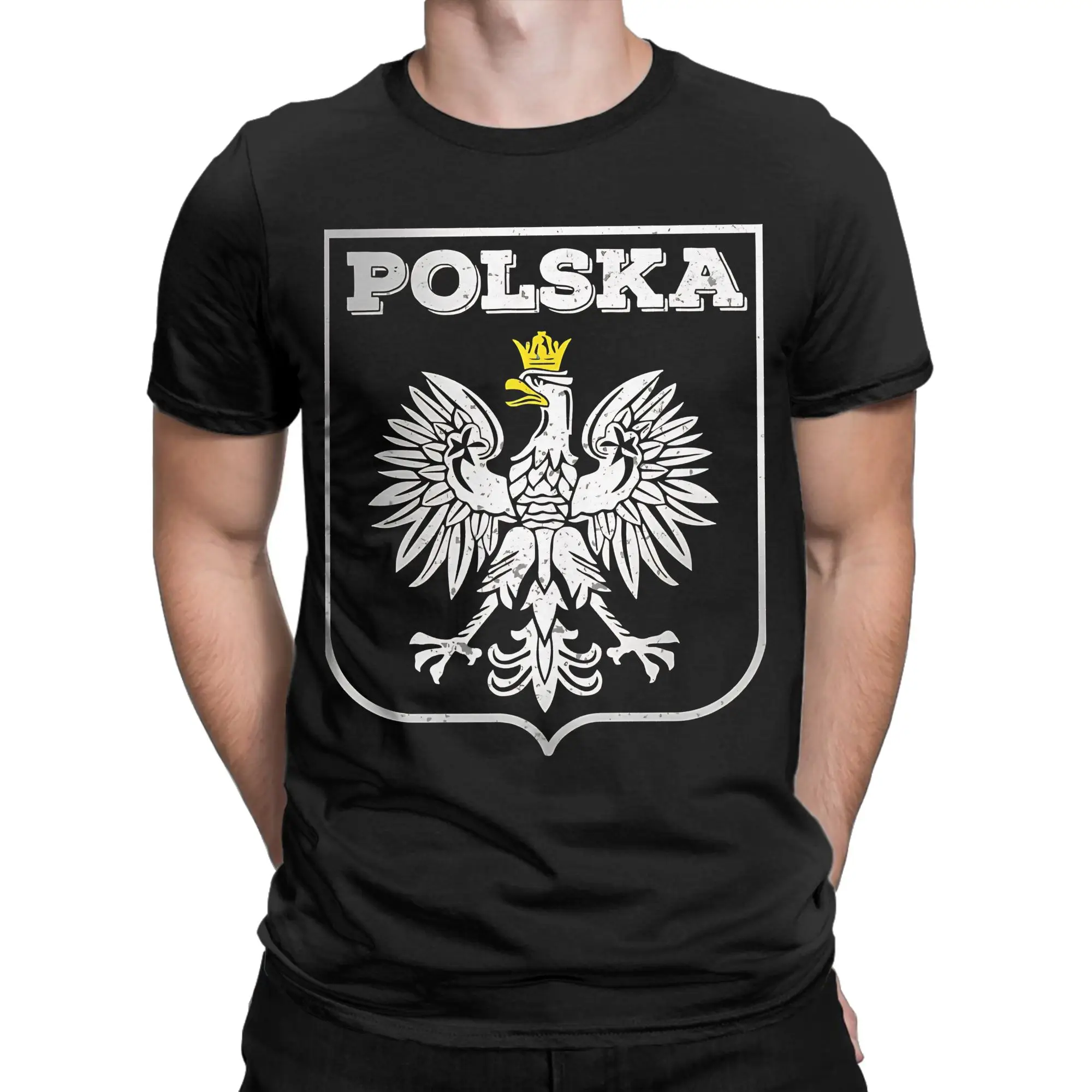 Vintage Polska Logo Retro Eagle Polish Pride Poland T Shirt Summer 100% Cotton T-Shirts For Men Hip Hop Print Tee Shirt Top Tees