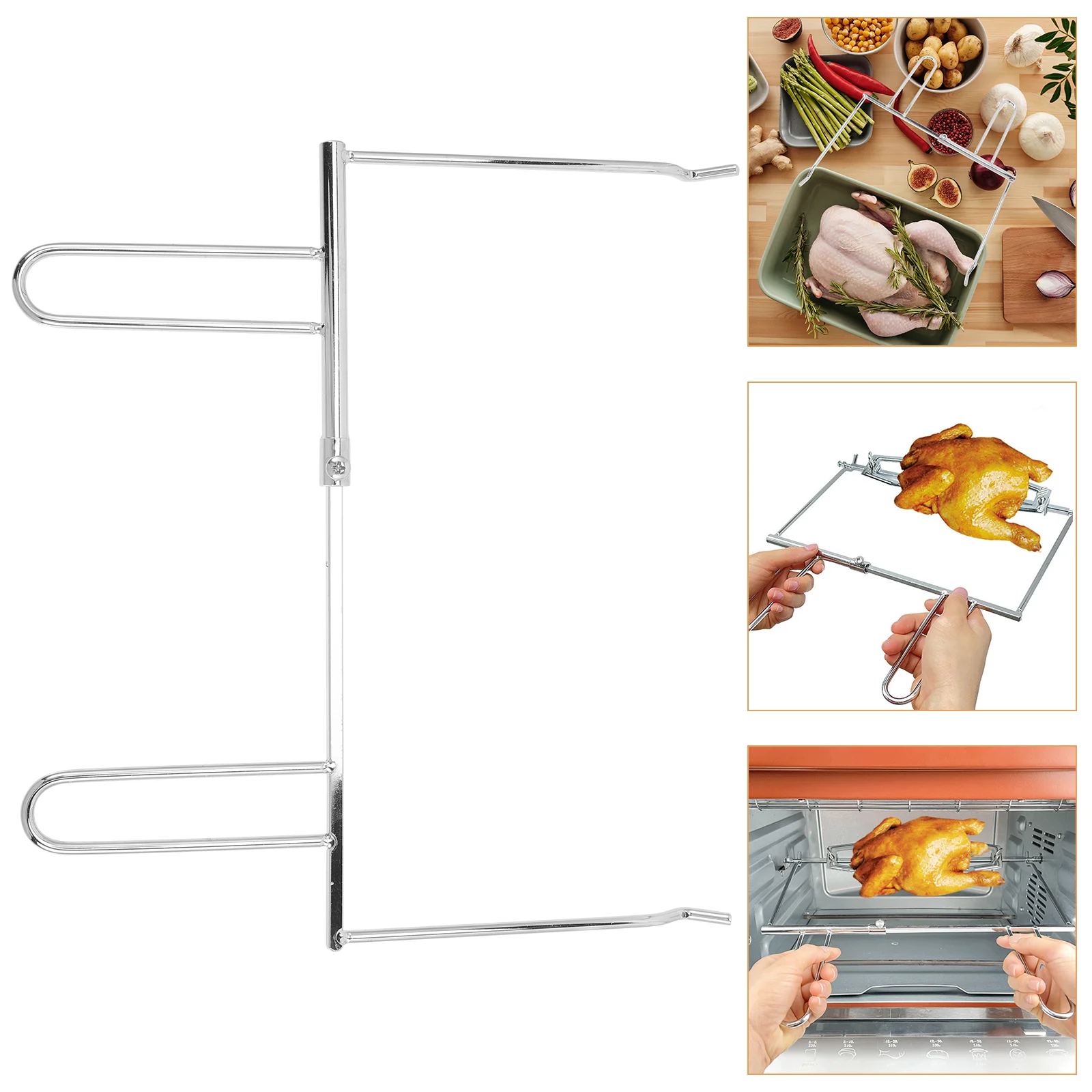 

Electric Oven Chicken Roast Tongs Supplies Grill Holder Grills Iron Surface Plating Supply Portable Air Fryer