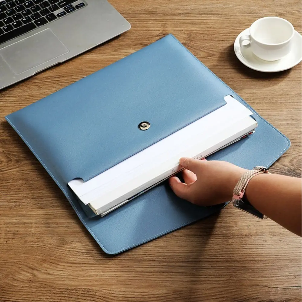 Portable Waterproof Leather a4 Document Bag Large Capacity Business File Folder Thickened Storage Bag Document Bag School