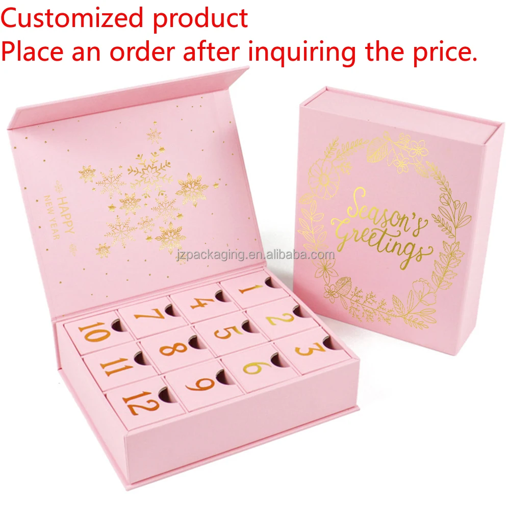 

2025.Custom Luxury Jewelry Storage Draweres Advent Calendar Box Christmas Gift Box Paper Packaging 12 Days 24 Days Surprise Boxe