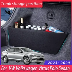 For VW Volkswagen Virtus Polo Sedan 2023 2024 Car Trunk Storage Partition Multi-function Storage Box Auto Interior Accessories