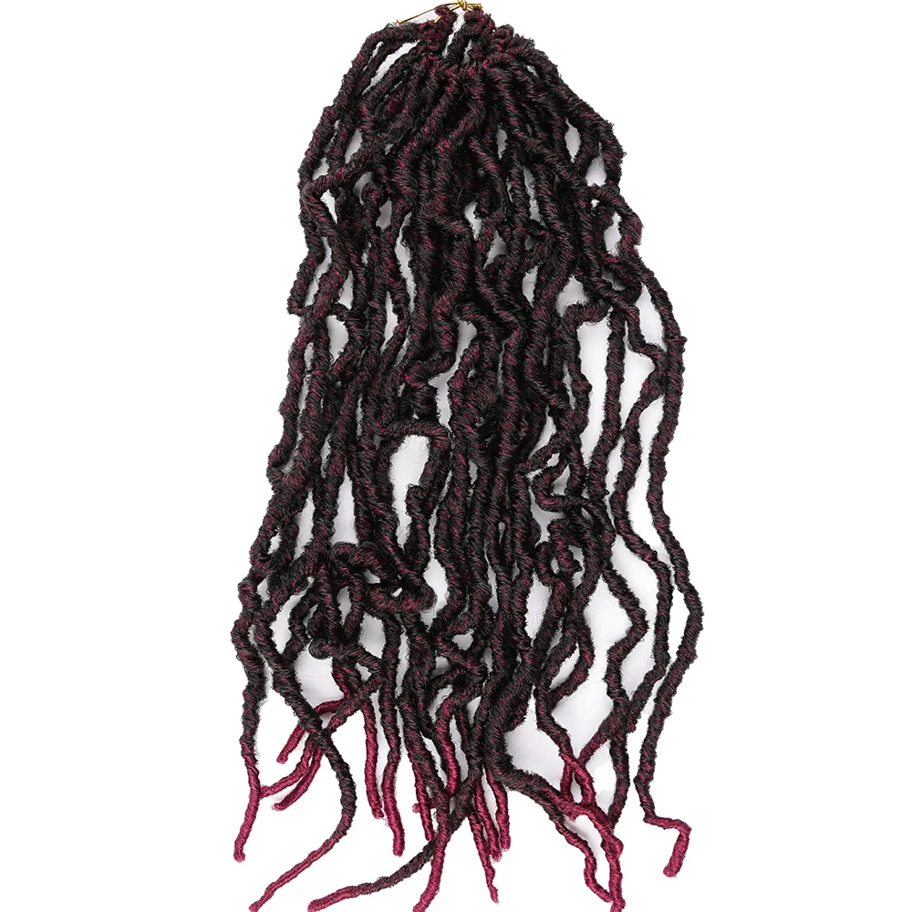 21roots/pack African Faux nu locs Crochet Braids Hair Extensions wigs Synthetic dreadlocks Burgundy Ombre Crochet hair accessory