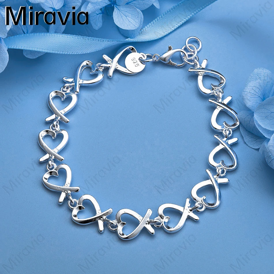 

Miravia 925 Sterling Silver Eight Hollow Love Knot Bracelet Charming Fashion Personality Women Wedding Gift Party Jewelry