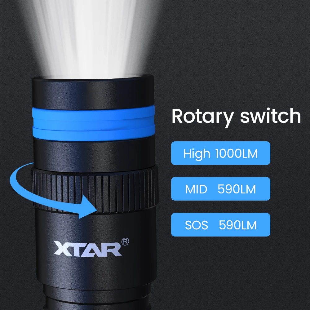 XTAR D20 ضوء غوص صغير ، 3 أوضاع إضاءة ، لومن بحد أقصى ، مفتاح مغناطيسي ، غوص آمن