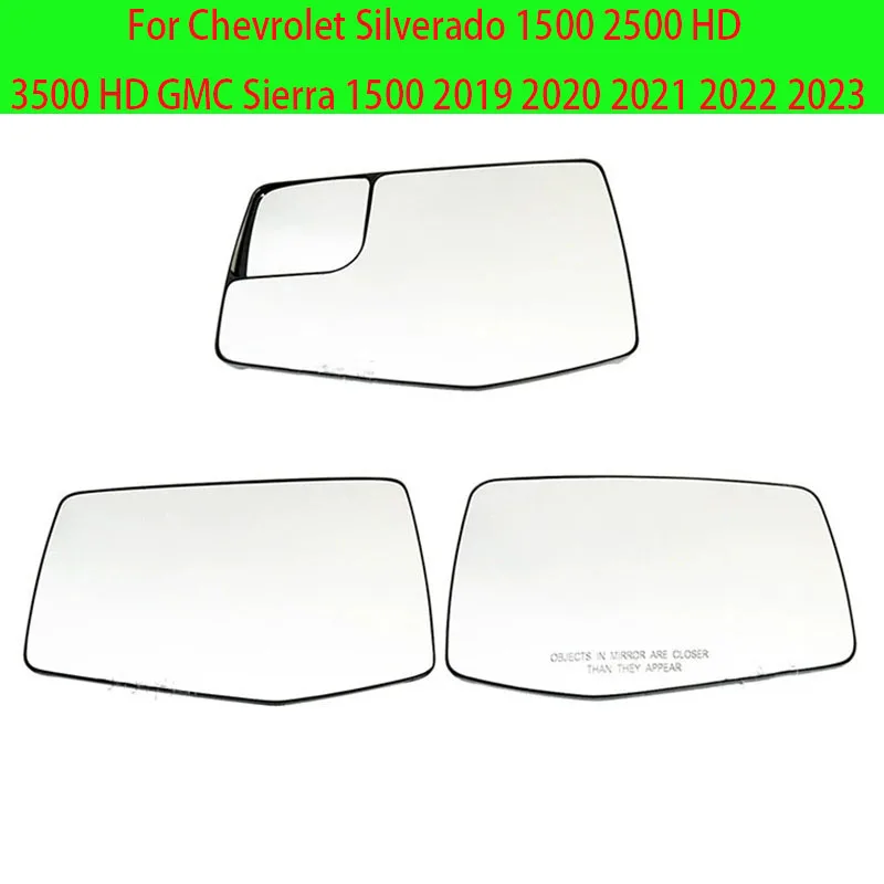

Esquerda e direita aquecida asa traseira espelho vidro, Chevrolet Silverado 1500 2500 HD 3500 HD GMC Sierra 1500 2019 2023