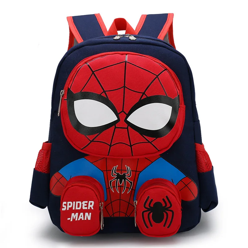 Spiderman Mochilas para Estudante, Super Heroes School Bag, Cartoon 3D Stereo Kindergarten Mochila, Saco de Viagem Infantil, Presente