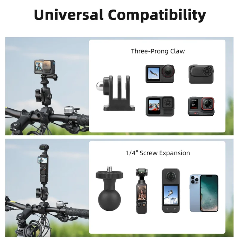 

FFYY-Sports Camera Accessory Kit For Insta360 DJI Gopro Panoramic Selfie Stick For Gopro DJI Monopod Mount Bracket Accessory