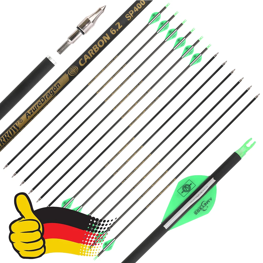 Flechas de carbono Spine500 ID6,2 para arco recurvo y compuesto - imagen 5