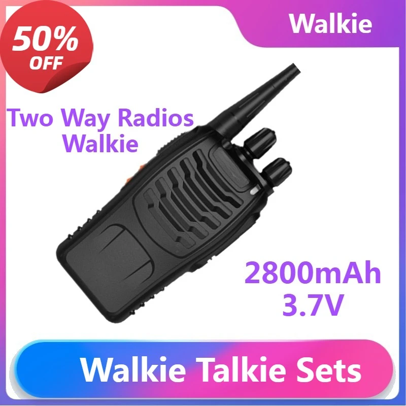 

2 PCS Long Range Communication Walkies Talkies FRS Set Two Way Ham Radios Walkie Talkie Transceiver for Camping Adventure
