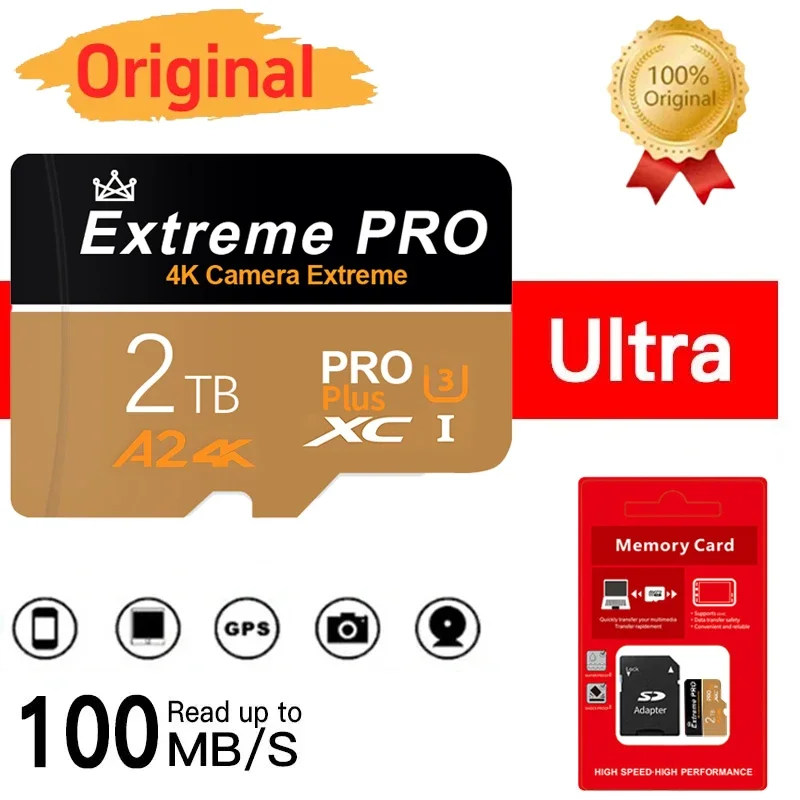 Karta pamięci 2TB 1TB SD 128GB Szybka karta TF klasy 10 4K Ultra-HD Video A2 Karta pamięci SD TF Flash do aparatu telefonicznego