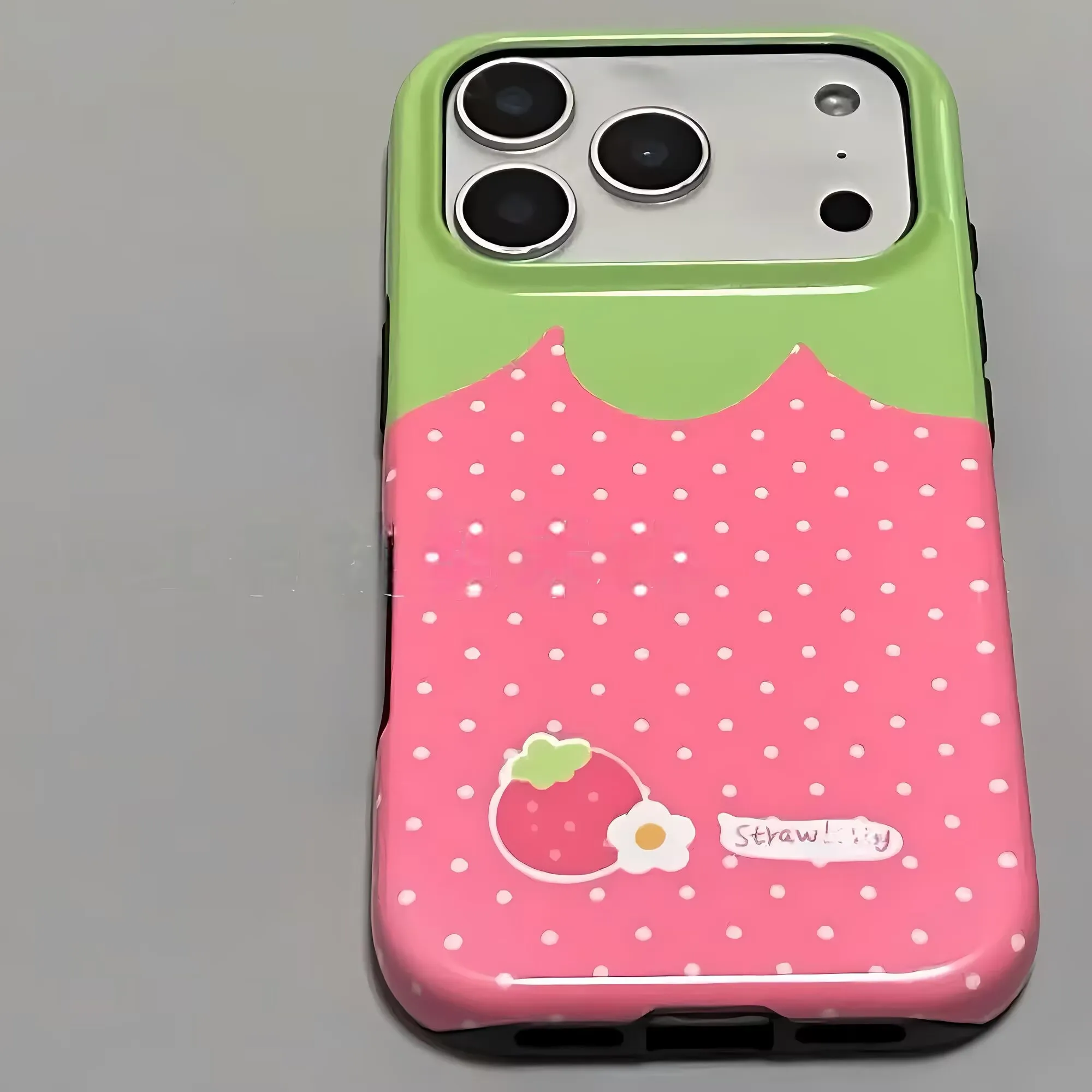 Korean Fashion Cute Strawberry Phone Case for Samsung Galaxy S23 S24 S25 S26 FE Plus Ultra Edge 4G 5G Luxury Double-layer Cover