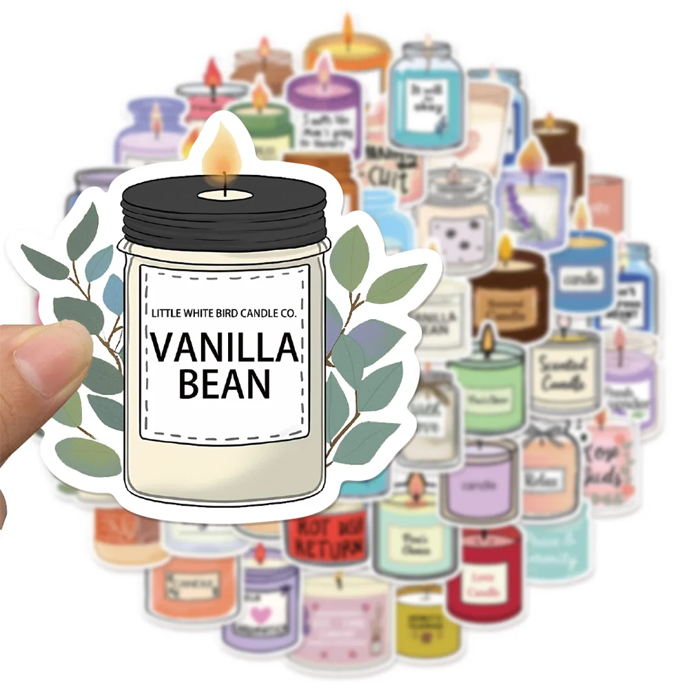 50PCS Candle Aromatherapy Graffiti Sticker DIY Handbag Luggage Skateboard Water Cup Notebook Waterproof Sticker