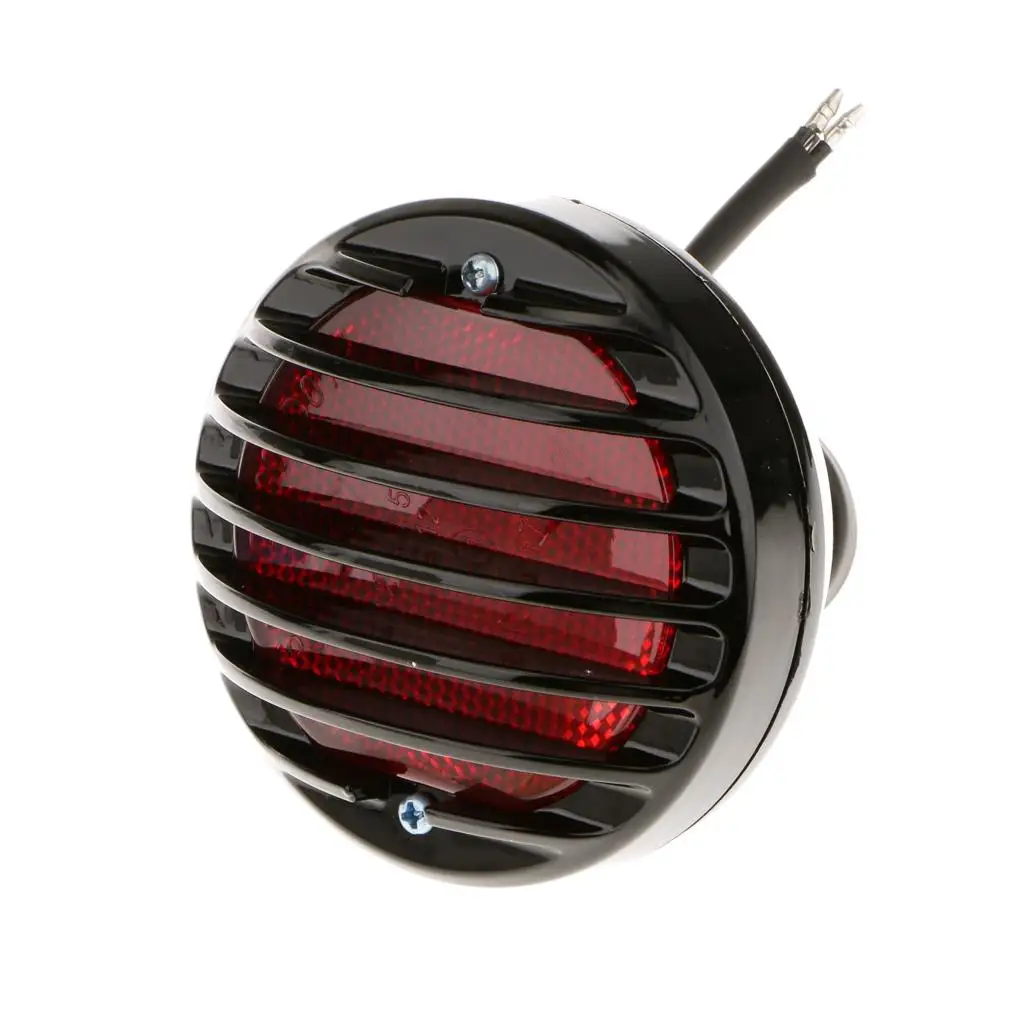 Motorcycle Round PC Tail Light Red Brake Lamp LED Rear Lighting for Chopper Bobber Custom Harley