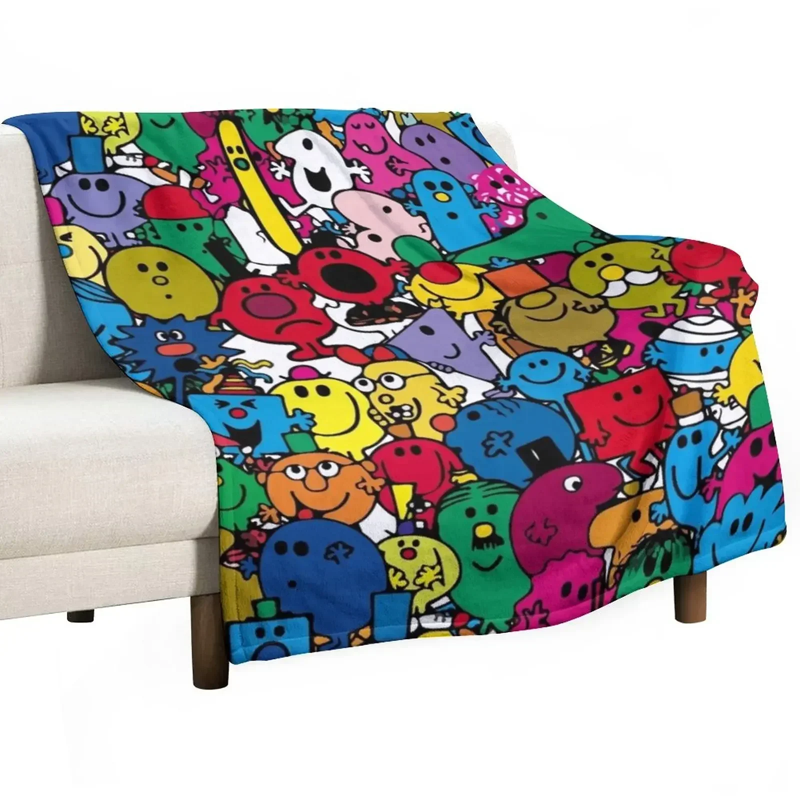 

Mr Men Pattern Throw Blanket Decorative Sofas Camping Blankets