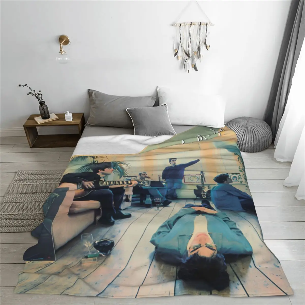 Customize Definitely Maybe Artwork Rock Band Albums Blanket O-Oasis Flannel Funny Warm Throw Blankets for Home Restaurant All Se