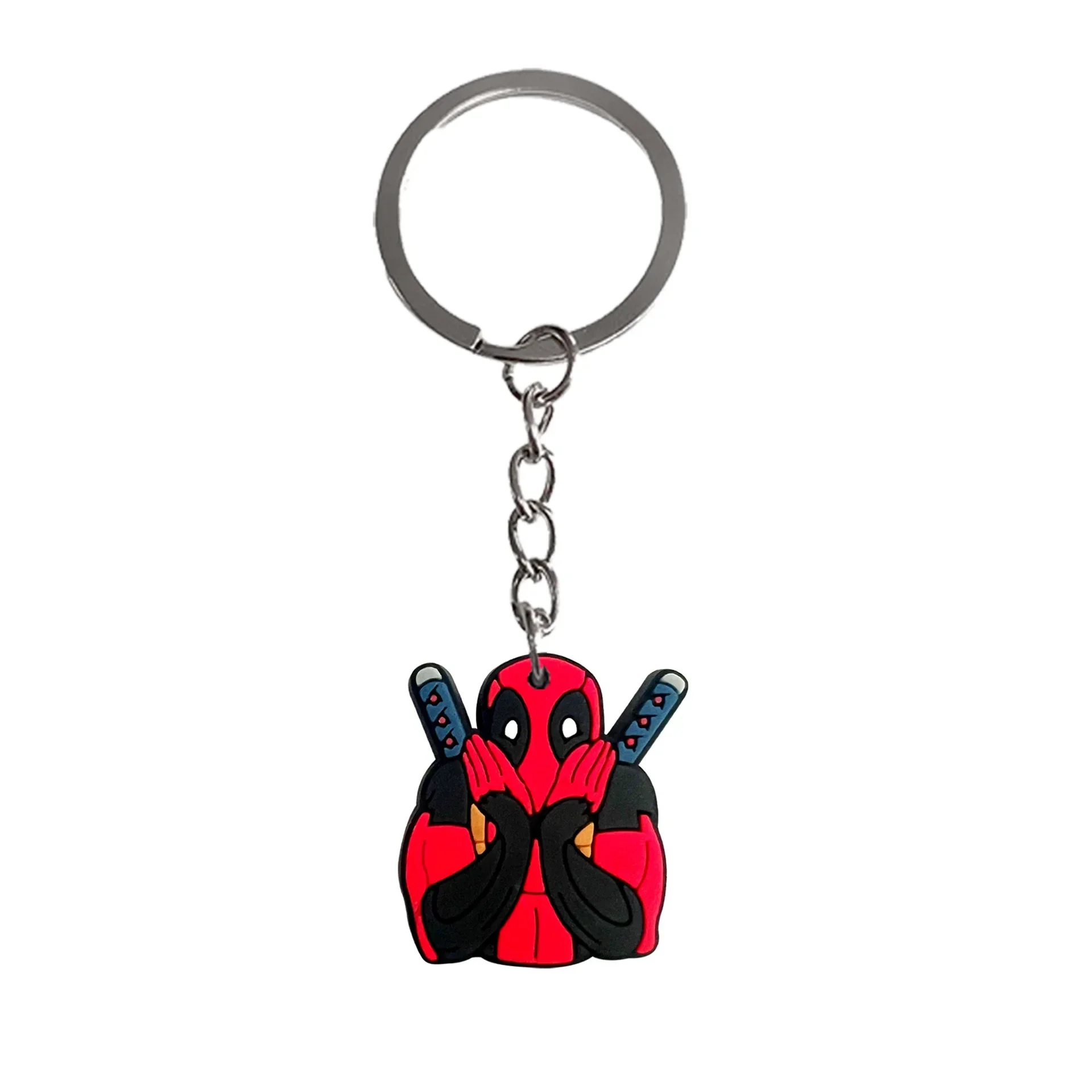 Deadpools & Wolveriner Keychain PVC Soft Rubber Car DIY Keyring Accessories Kawaii Cartoon Anime Figure Friends Birthday Gifts