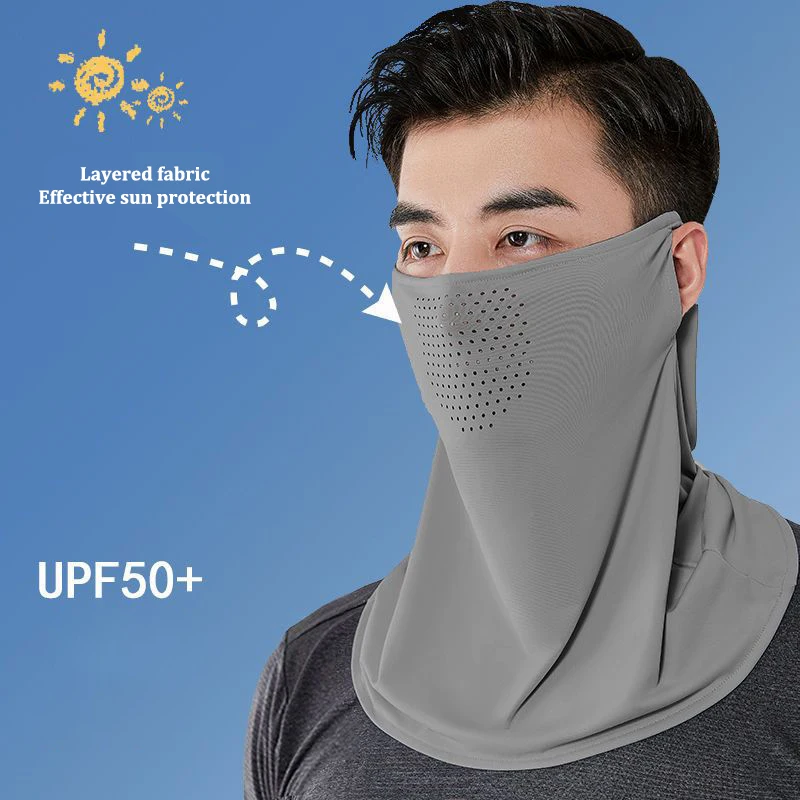 Bavoir de protection contre les UV pour le cou et le visage, écharpe de protection solaire, couverture ronde pour le sport en plein air, masque de glace