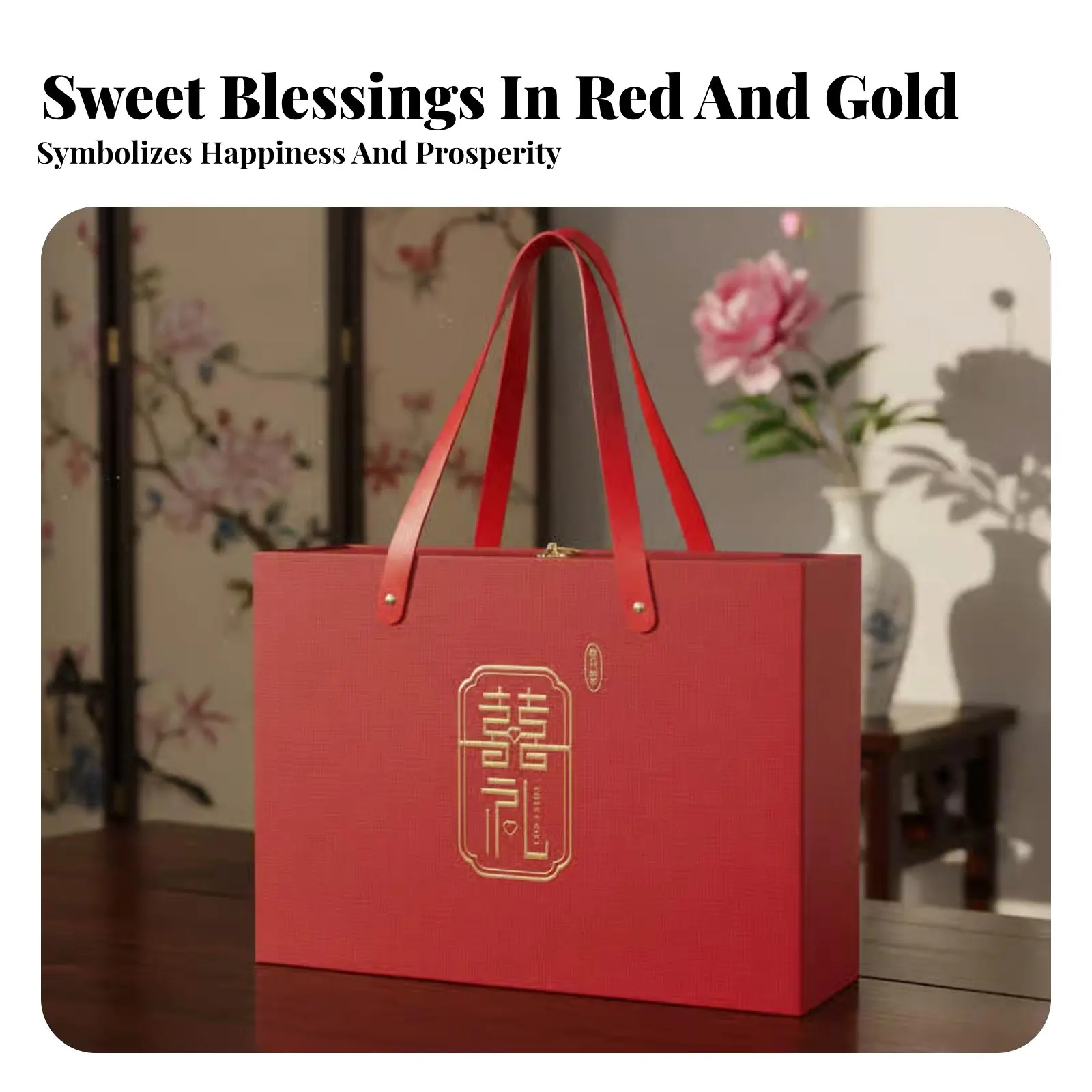 Chinese Wedding Candy Box, Handheld Gift Box, Double Happiness, Engagement Party, Bridesmaid, Empty Candy Holder