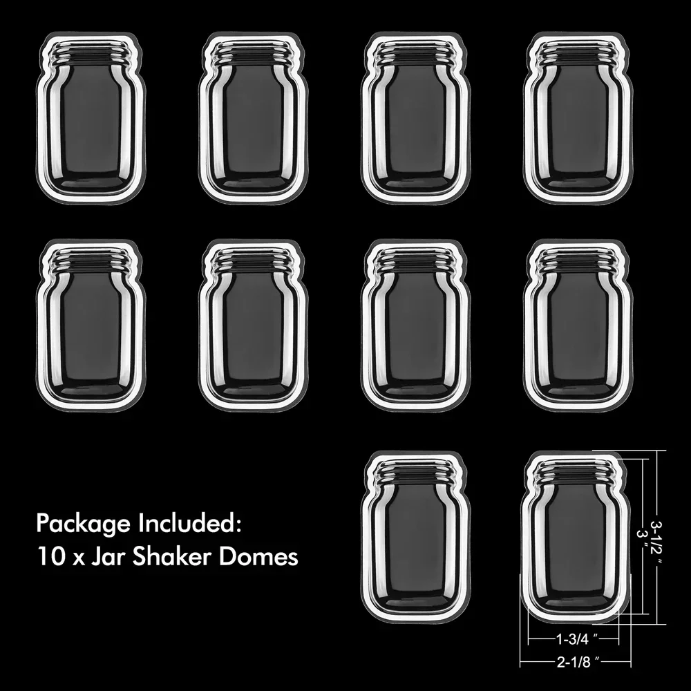 10 stks/set Harten Vierkante Ovale Kerst 3D Dimensionale Shaker Koepels Plastic Clear Puffy Shaker Covers Metaal Snijden DIY Shaker
