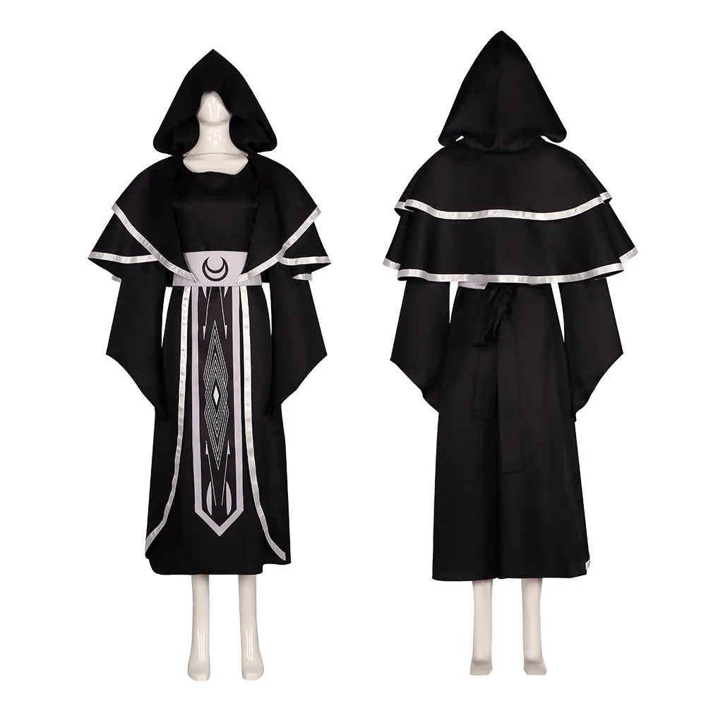 Medieval Hooded Cape Renaissance Mystic Sorcerer Friar Robe Wizard Cosplay Suit Halloween Carnival Party Gothic Priest Outfits