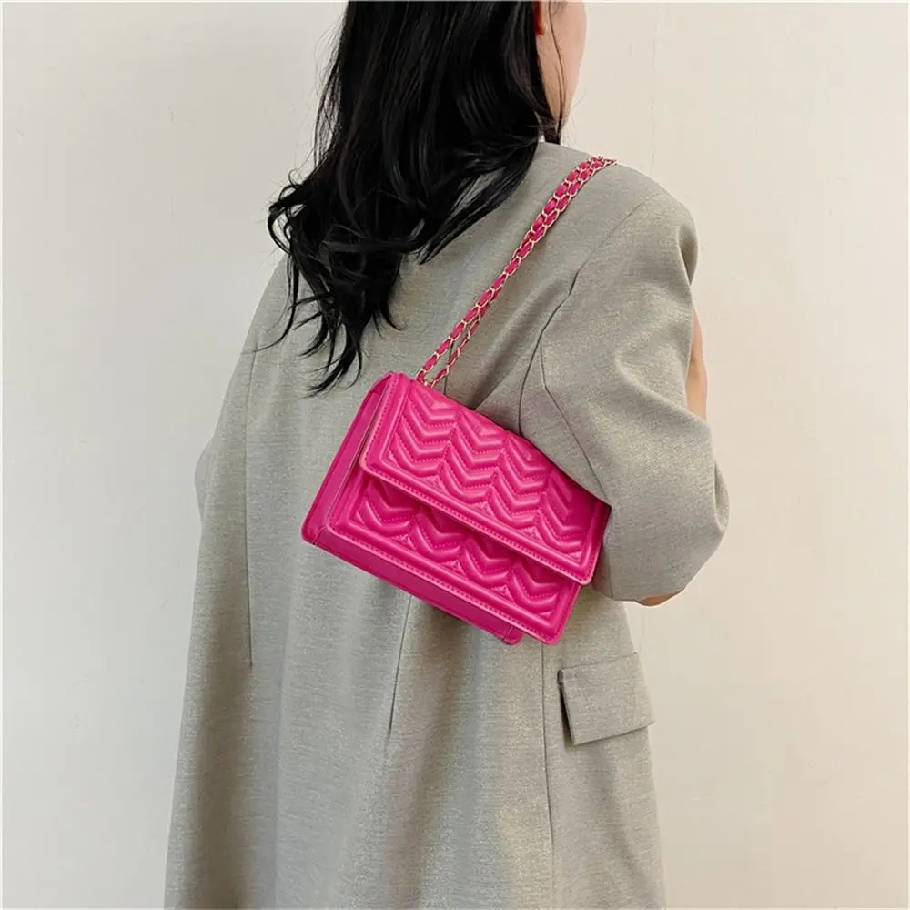 

PU Leather Shoulder Bag Retro Chain Small Crossbody Bag Purses Female