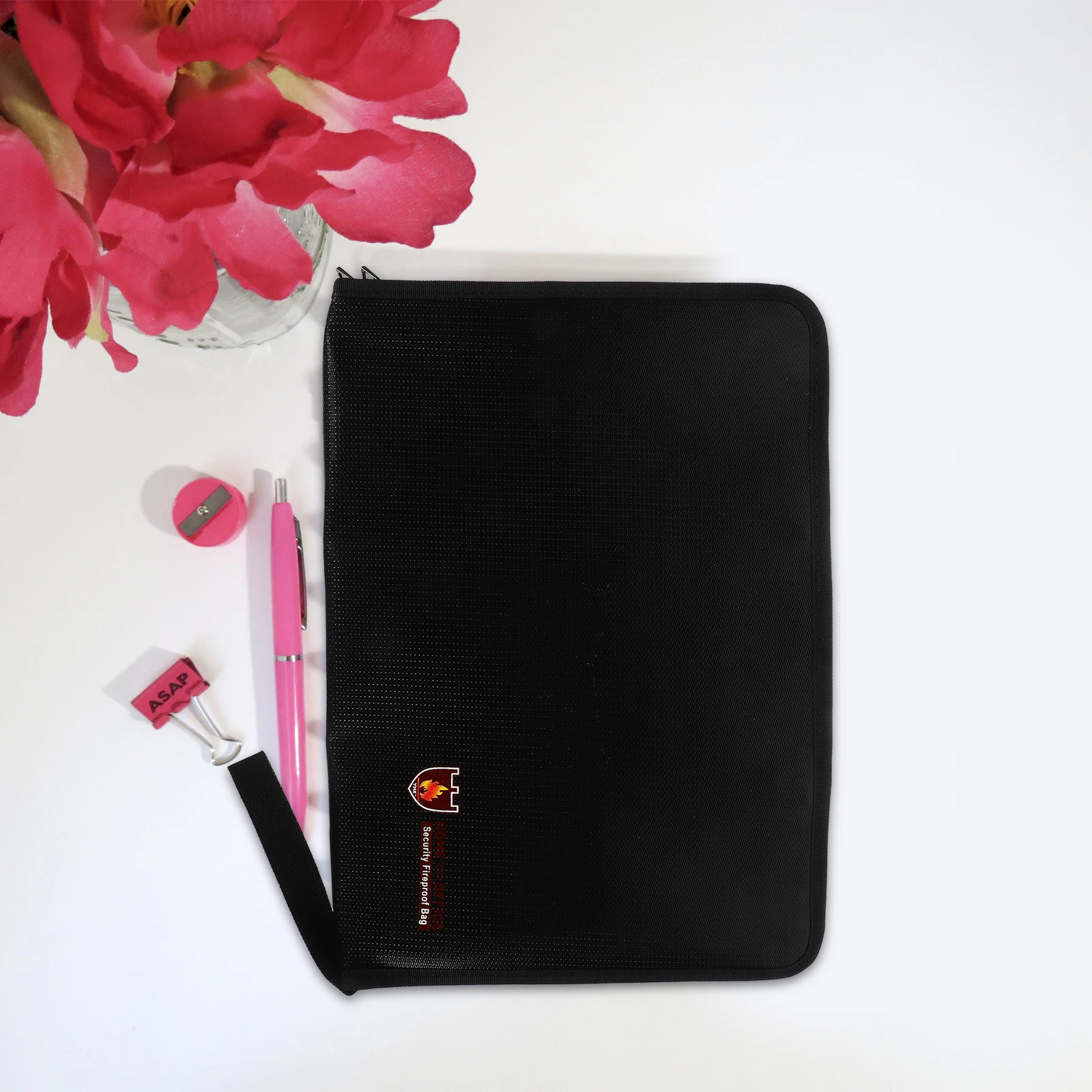 

1pc Portable Fireproof File Bag Mini Document Organizer Waterproof Silicone Glass Fiber Certificate Case Storage Folder for Home