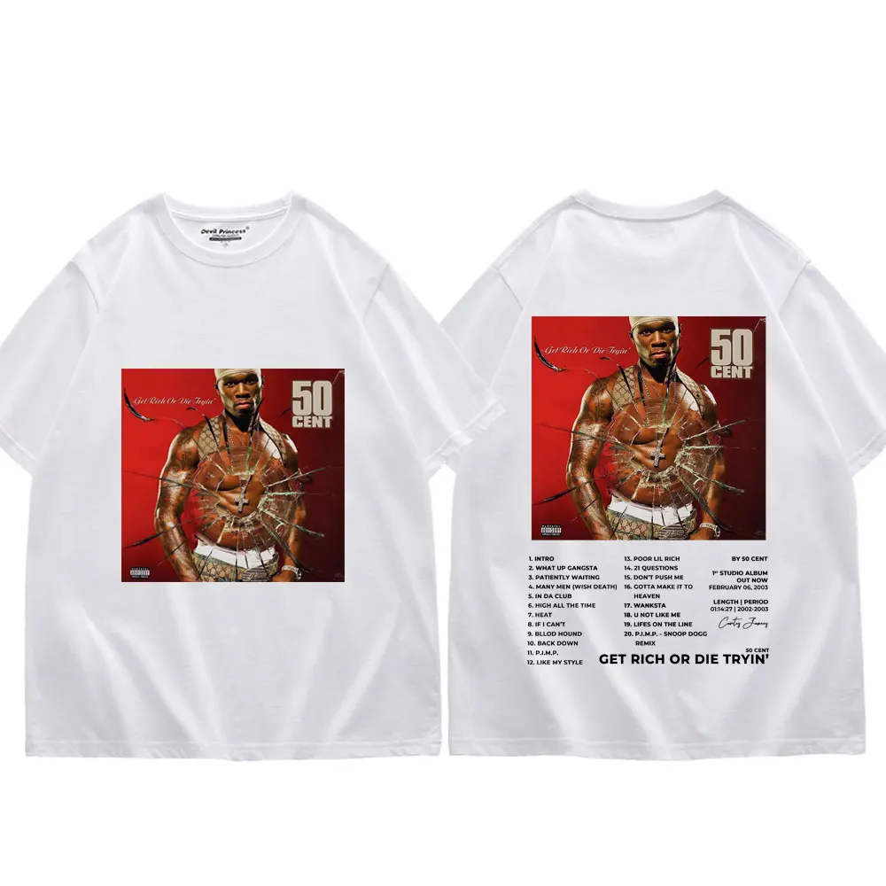 Rapper 50 Cent Music Album Graphic T Shirts Men's Women Trend Hip Hop Short Sleeve T-shirts Summer High Quality Fashion T-shirt