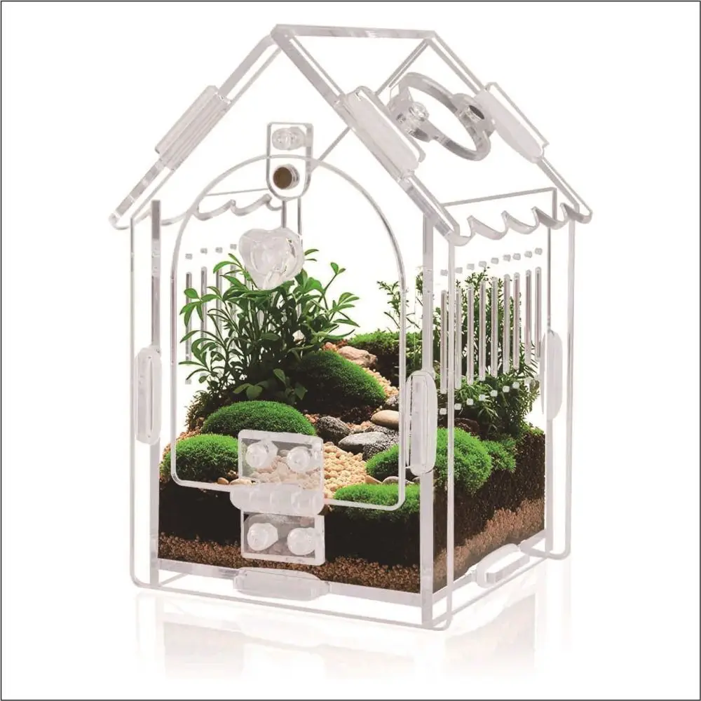 Portable Jumping Spider Enclosure Removable Front Opening Reptile Terrarium Transparent Escape-Proof Praying Mantis Enclosure