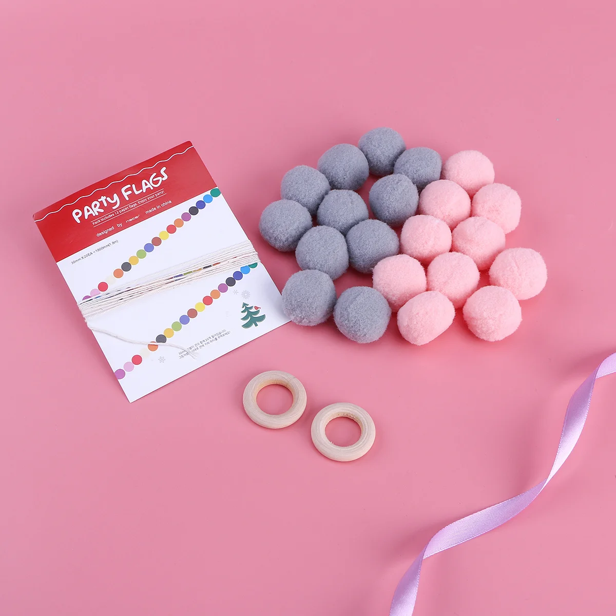 

2 M Pom Strand Hang Christmas Decorations Ornament Pastel Poms Bulk Craft Halloween