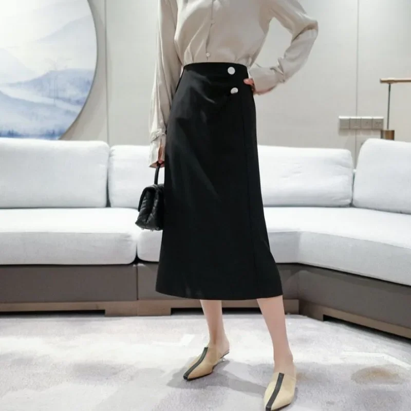 Tight Maxi Wrap Long Woman Skirt Casual Skirts for Women High Quality Korean Fashion Summer 2024 Aesthetic Trend Style A Line V