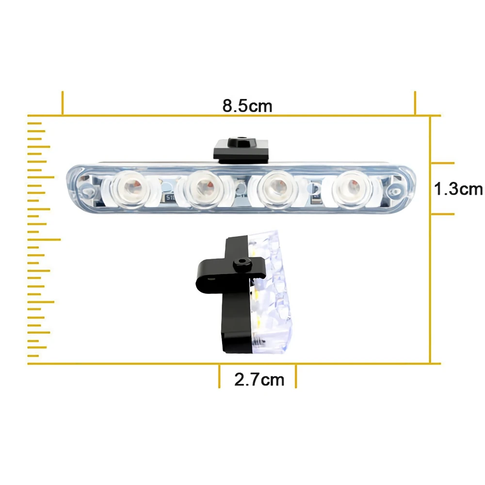 1 Set 4*4 LED 12V Strobe Lights For Car Grille  Ambulance Flashing Light With Switch Red White Amber Blue