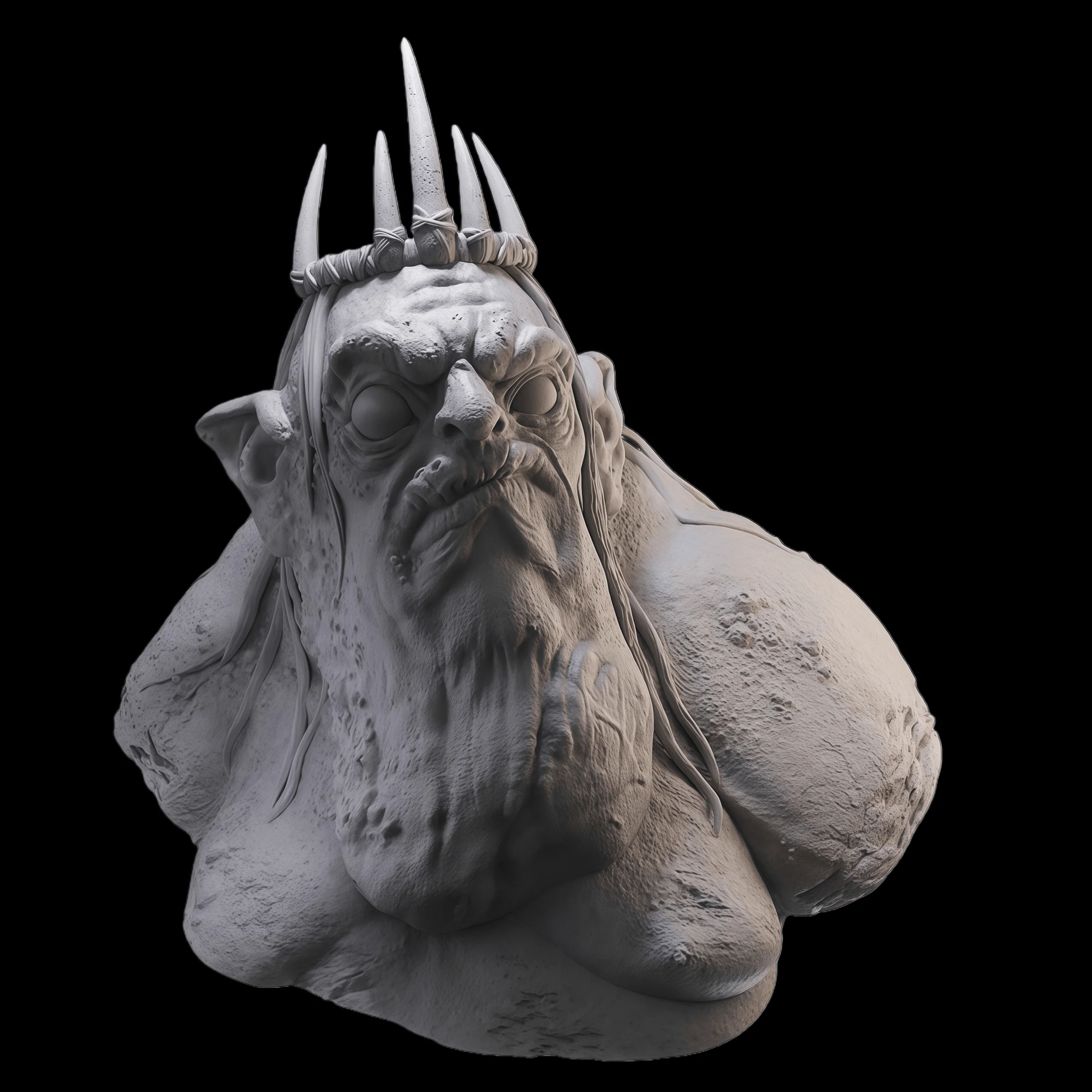 

1/10 Cast Resin Model Assembly Kit, Resin Orc Bust, Unpainted, Needs To Be Assembled