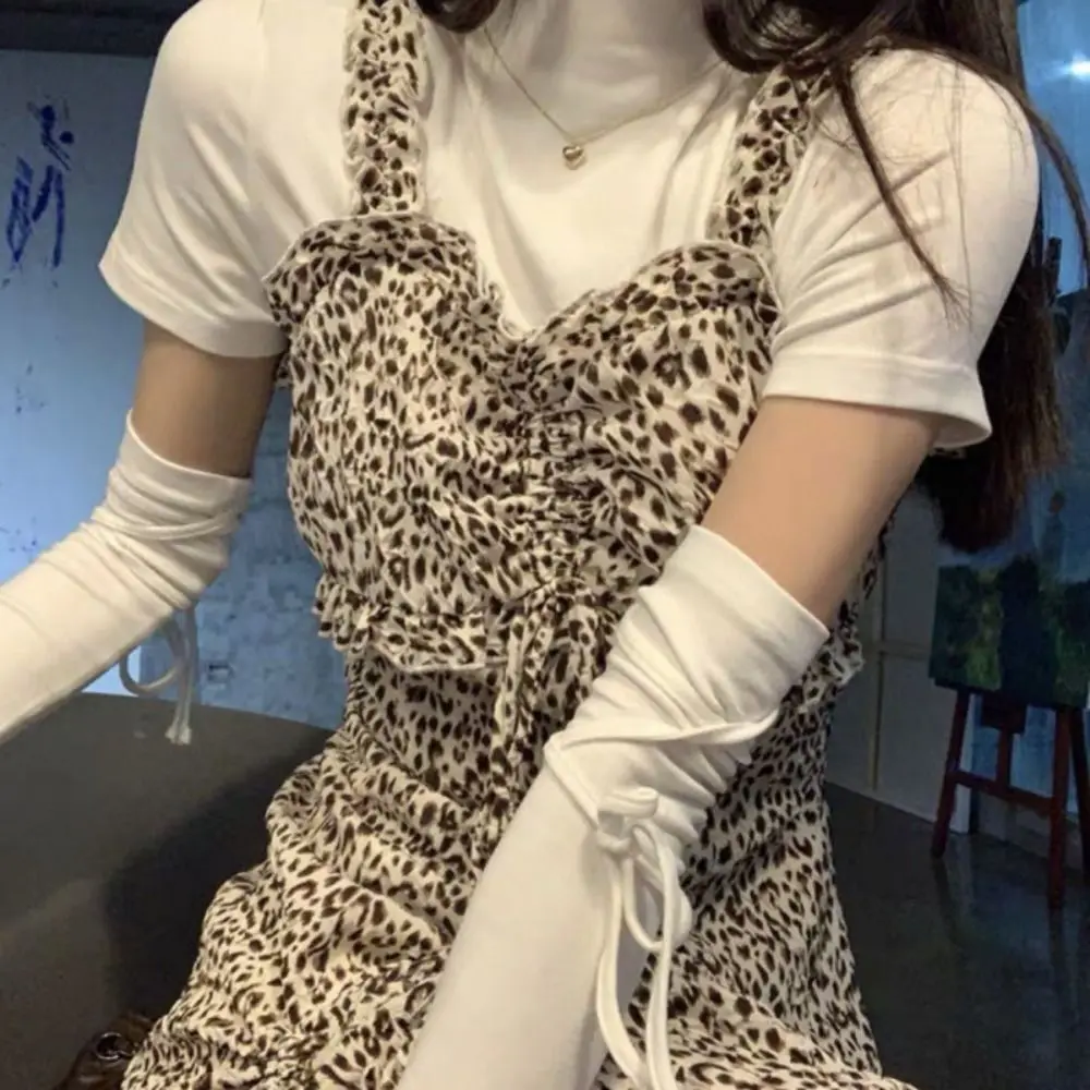 Fashion Bowknot Strapping Arm Warm Gloves Lolita Gothic Punk Fingerless Mittens Cosplay Clothing Accessories Anime Gloves y2k