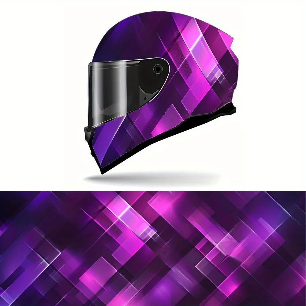 Película Adesiva Vinílica Roxa em PVC para Capacete de Motocicleta, Impermeável, Anti-Risco, Decorativa para Cobertura Total