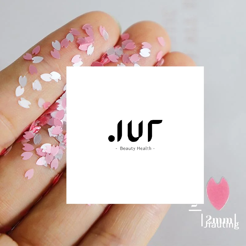 6 شبكات مشرقة زهرة البتلة رقاقة مسمار الترتر أزهار الكرز بريق ملصقات الربيع المجسم ديكور رقائق ديكور ملون